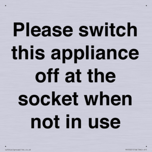 Please switch this appliance off at the socket when not in use